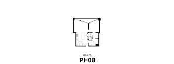 floor plan of the studio apartment