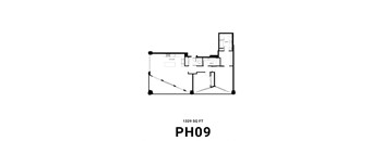 a floor plan of a house with a bedroom and a bathroom