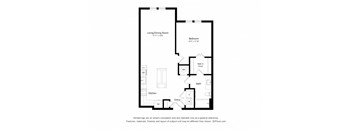 a floor plan of a unit with a bedroom and a living room