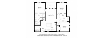 a floor plan of a residence with an open floor plan