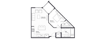 a floor plan of a house shaped like a pyramid