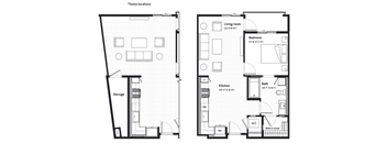 two maps of a floor plan of a building