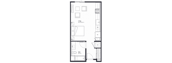 a floor plan of a small modern apartment