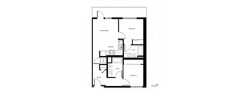 a floor plan of a small house with a bedroom and a living room