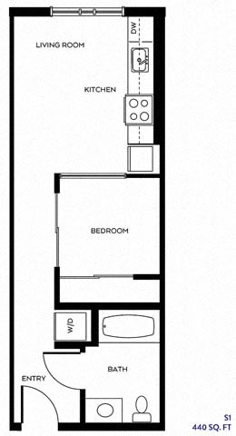 this is a diagram of the floor plan of a small apartment