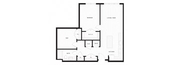 the schematic floor plan of the apartment with the layout of the rooms