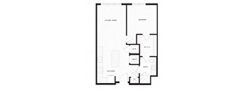the floor plan of the studio apartment