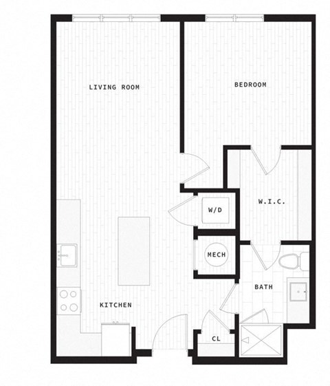 the floor plan of the studio apartment