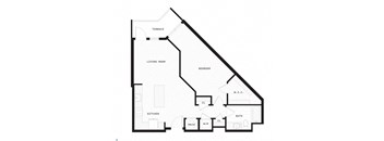 a floor plan of a house with a black line