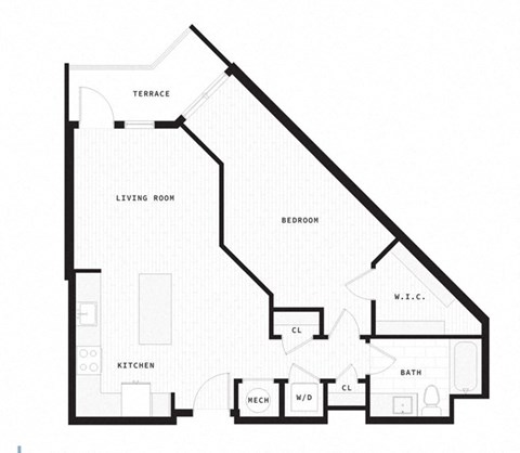 a floor plan of a house with a black line