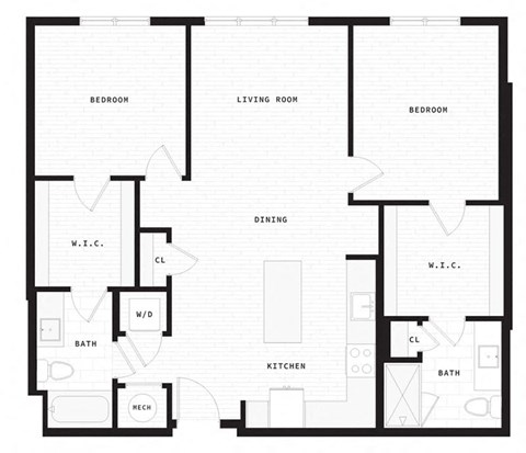 a floor plan of an apartment with a bedroom and a living room