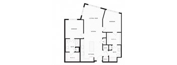 two bedroom floor plan  the residences at