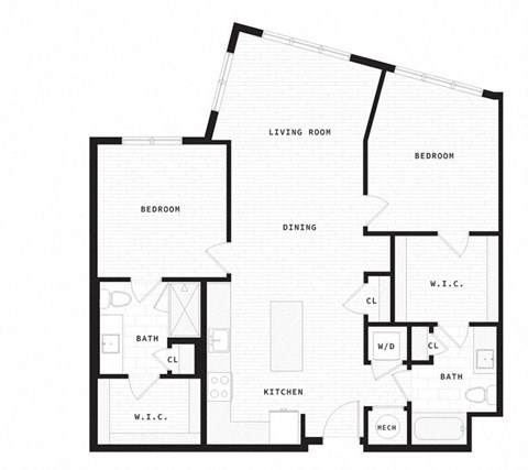 two bedroom floor plan  the residences at