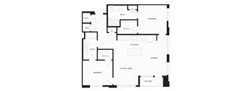 a floor plan of a house with bedrooms and a living room