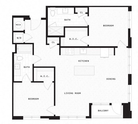a floor plan of a house with bedrooms and a living room