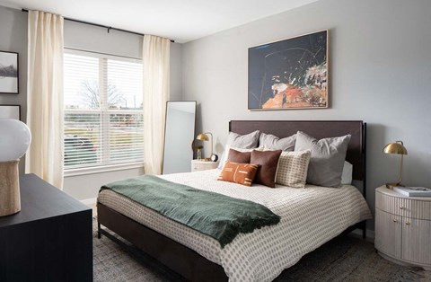 Bedroom with large window at Alta Davis, Durham