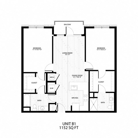 the floor plan of unit b1 of the condos