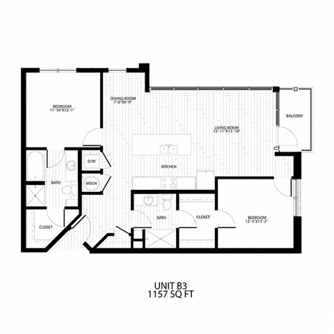 floor plan of the unit b 1st floor