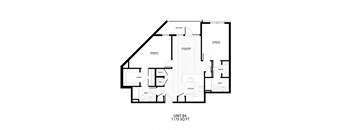 a floor plan of a unit with bedrooms and baths