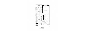 the third floor floor plan for a 349 sq ft apartment
