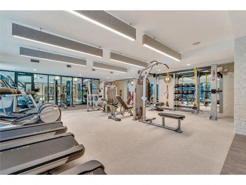 the gym has plenty of cardio equipment and state of the art mirrors