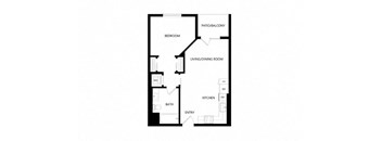 the floor plan of the apartment has a black and white floor