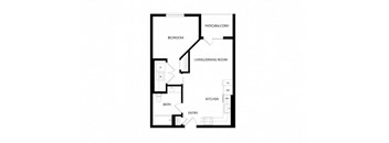 a floor plan of a unit with an open floor plan