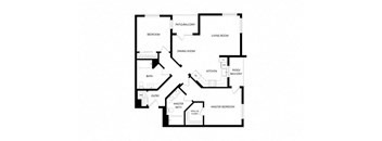 the black and white floor plan of a house