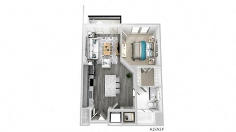 a furnished floor plan of a 2100 square foot apartment