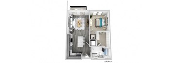 the floor plan of the office is shown in this rendering