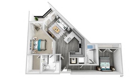 2 bedroom floor plan  2100 square feet  the residences at