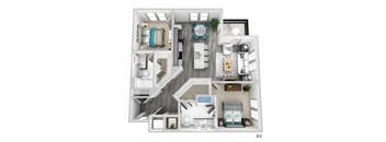 a floor plan with a bedroom and a living room