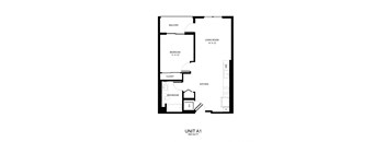 a floor plan of unit a1 with bedrooms and baths