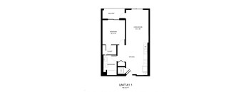 a floor plan of a unit with an open floor plan