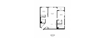 a floor plan for a unit with a bedroom and a living room