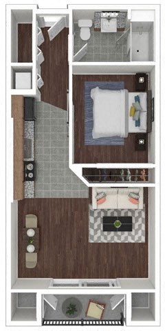 a floor plan with a bedroom and a bathroom