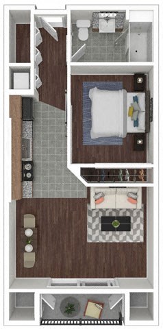 a floor plan with a bedroom and a bathroom