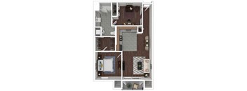 a floor plan of a house with a bedroom and a living room