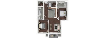 a floor plan with a bedroom and a living room