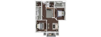 a layout of a floor plan with a bedroom and a living room