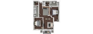a floor plan of a bedroom with a bathroom and a living room