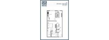 a one bed one bath floor plan  one bedroom one bath