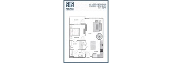 a floor plan of a one bedroom apartment with a bathroom and a living room