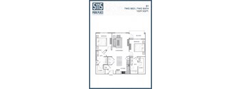a floor plan of two bedrooms and two baths