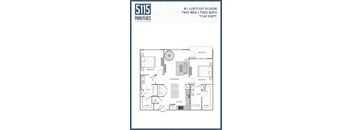 a floor plan of two bedrooms and two baths