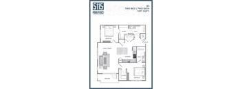 the floor plan of two bed two bath