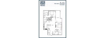 the floor plan of two bed two bath