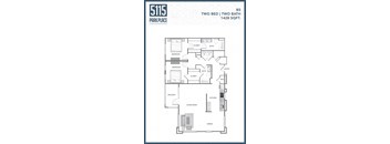 the floor plan of two bed two bath