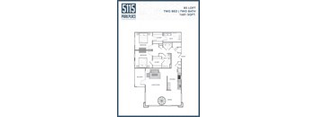 a floor plan of two bedrooms and two baths and a bonus room