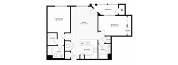 a floor plan of a house with a bedroom and a living room